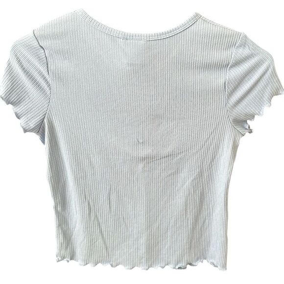 Lily Bleu Girl's L Blue Butterfly Embroidered Baby Tee Short Sleeve - Picture 2 of 6